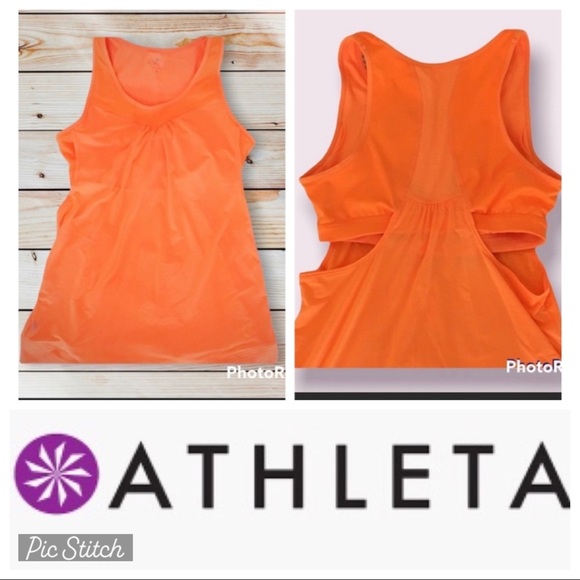 Athleta Tops - ATHLETA WORKOUT TANK COMBINATION BRA AND TOP SMALL ORANGE